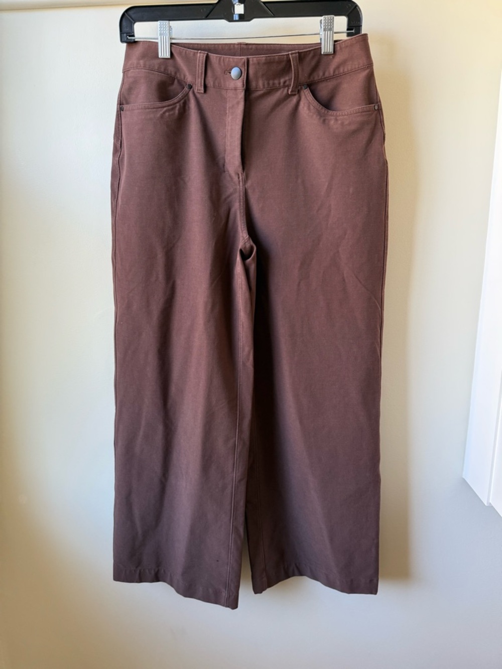 LULULEMON City Sleek 5 pocket wide leg high rise pants Comfy Chocolate brown 28